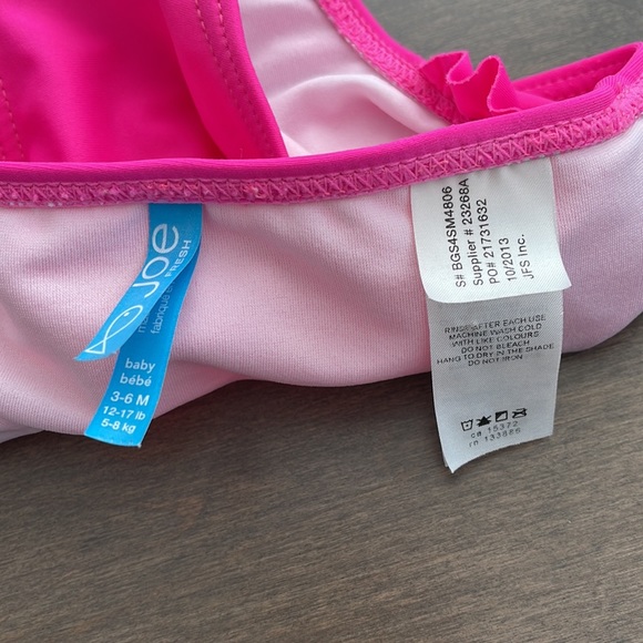 JOE FRESH Baby Girl Bathing Suit Swim Set Two-Piece Pink White Daisy Ruffle - Picture 8 of 13
